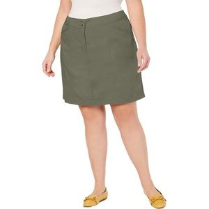 Karen Scott Olive Woven Skort